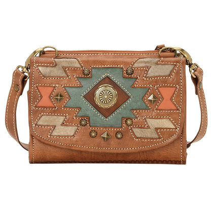 AMERICAN WEST Zuni Passage Small Crossbody Bag/Wallet - Tan