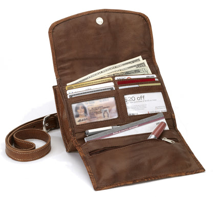 AMERICAN WEST Zuni Passage Small Crossbody Bag/Wallet - Tan