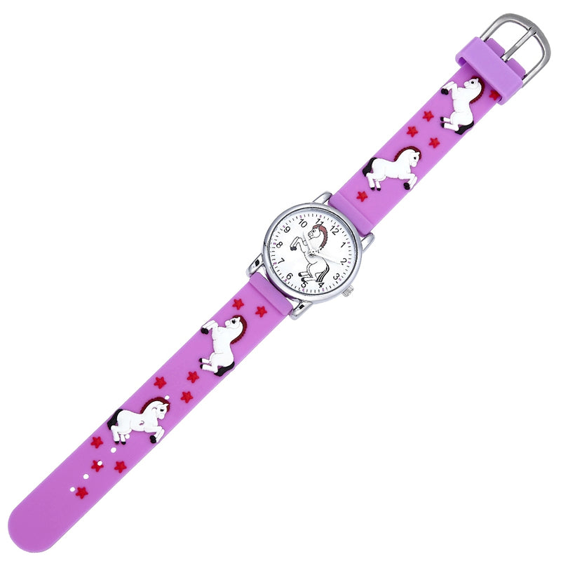 Kids White Playful Horse Watch