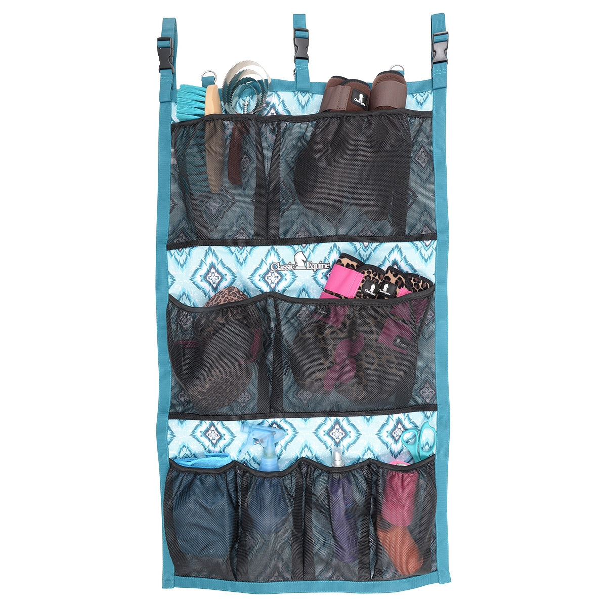 Classic Equine Hanging Groom Case - Teal Diamond