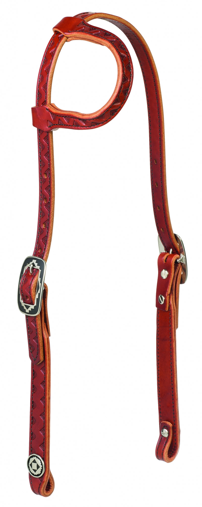 Weaver Chevron Hand Tooled Sliding Ear Headstall