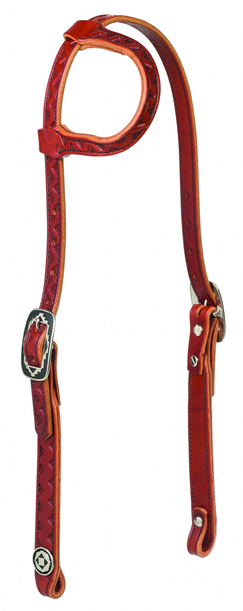 Weaver Chevron Hand Tooled Sliding Ear Headstall