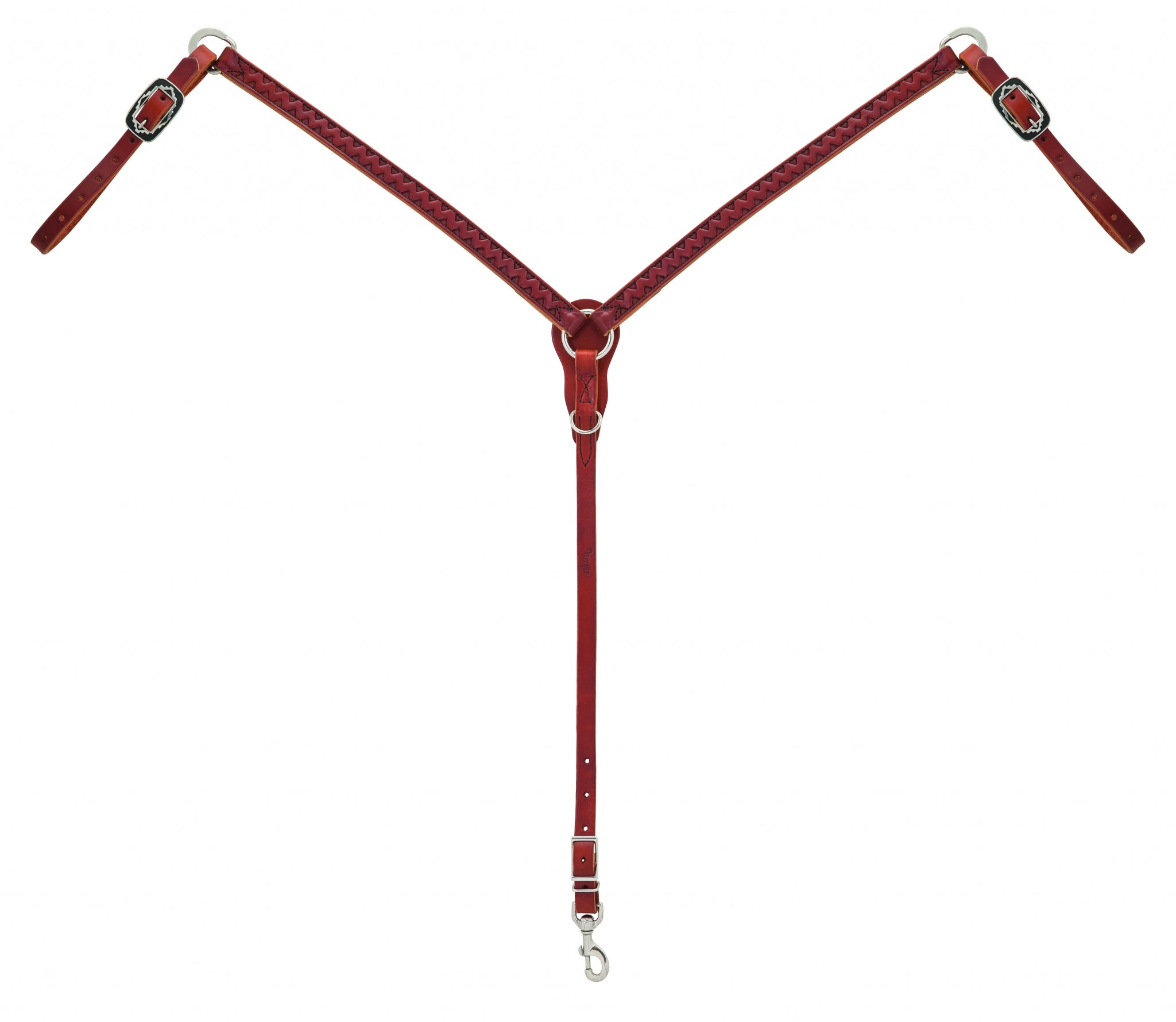 Weaver Chevron Hand Tooled Slim Breast Collar