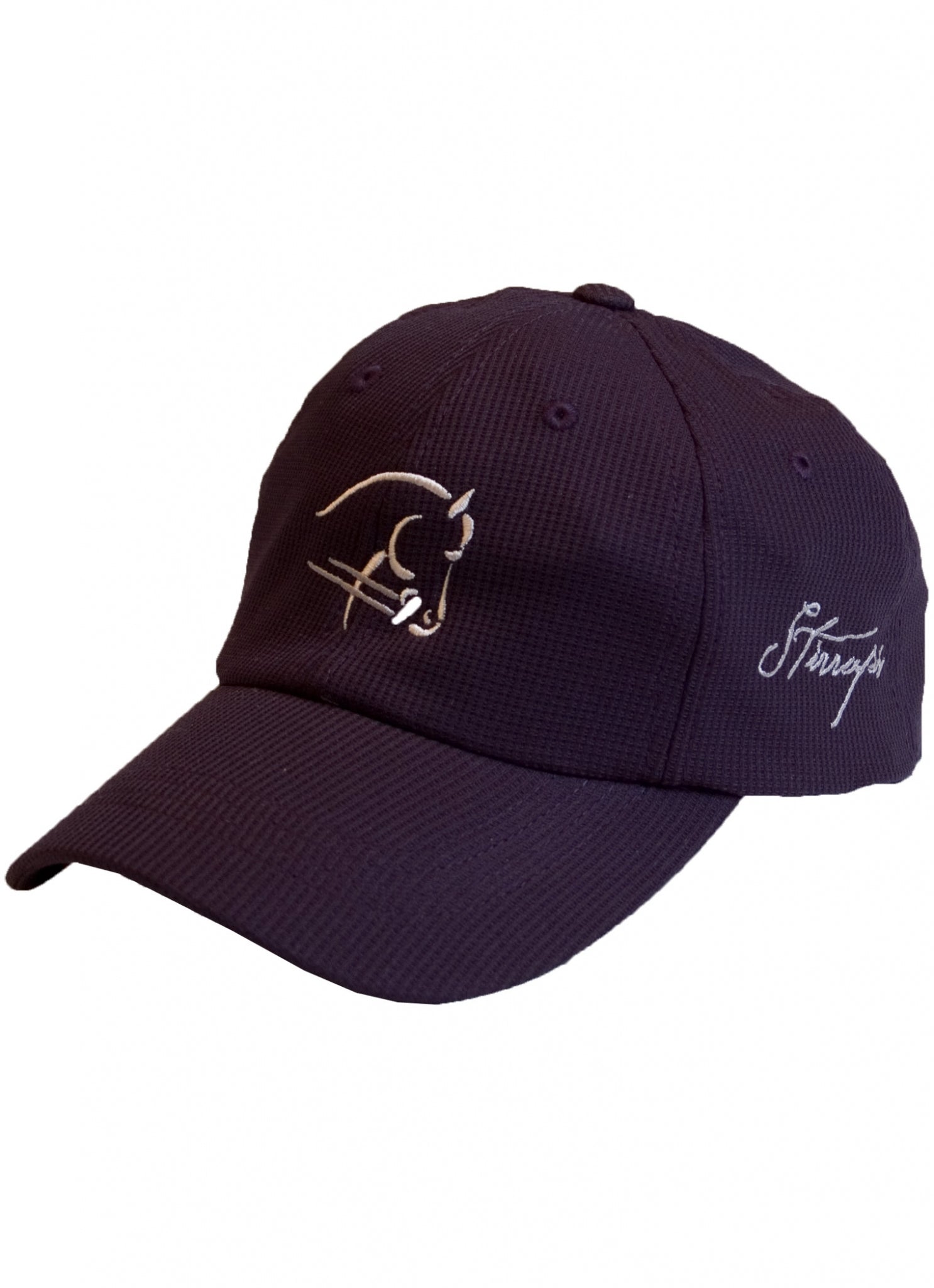 Stirrups Ladies Horsehead Outline Embroidered Wicking Adj. Cap
