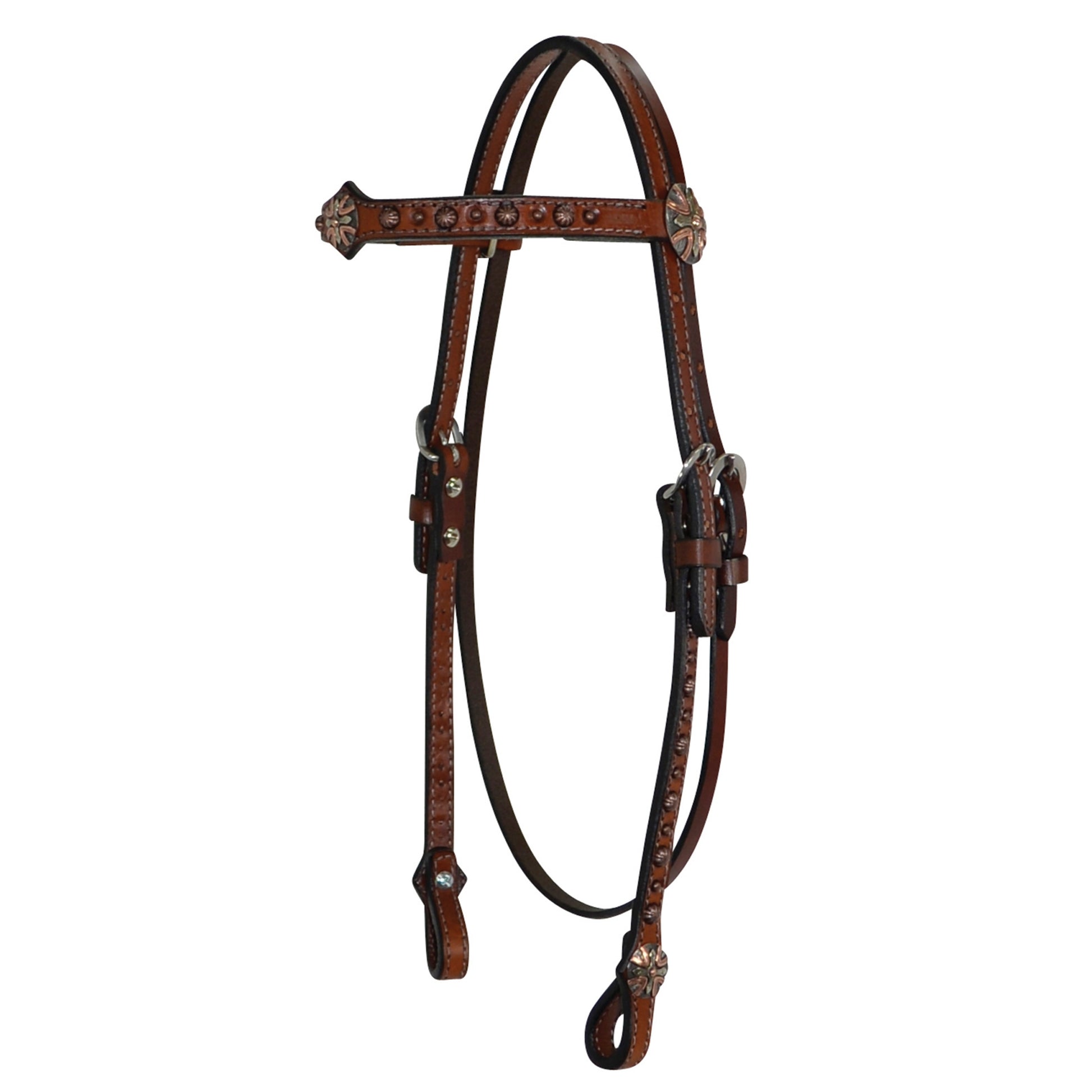 Circle Y Browband Copper Dot Shaped Headstall