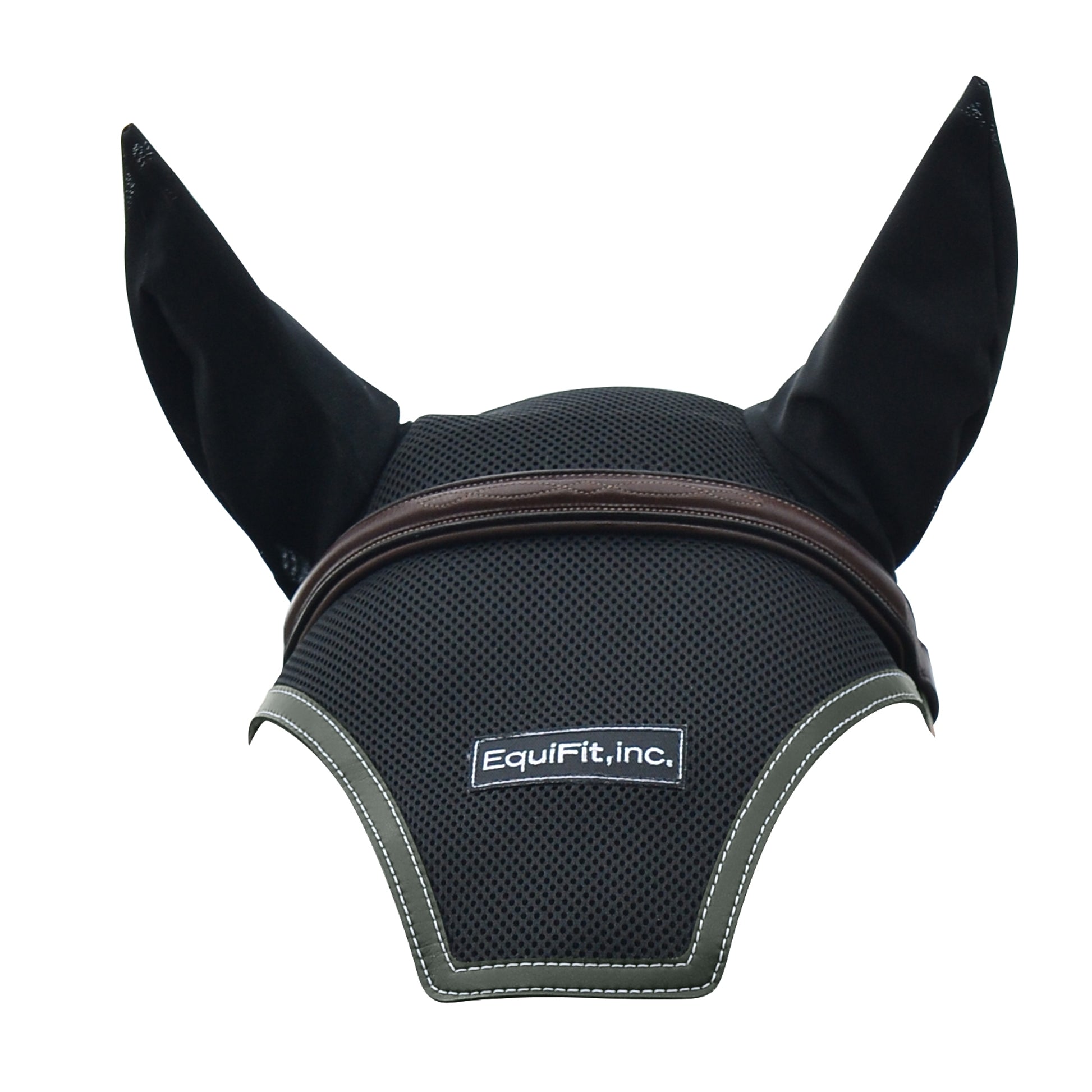 Equifit Logo Ear Bonnet Colored Trim Os Blk Nvy