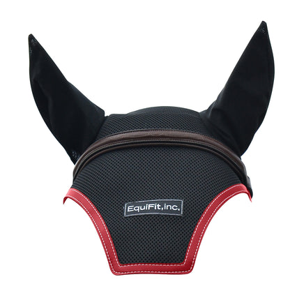 Equifit Logo Ear Bonnet Colored Trim Os Blk Nvy