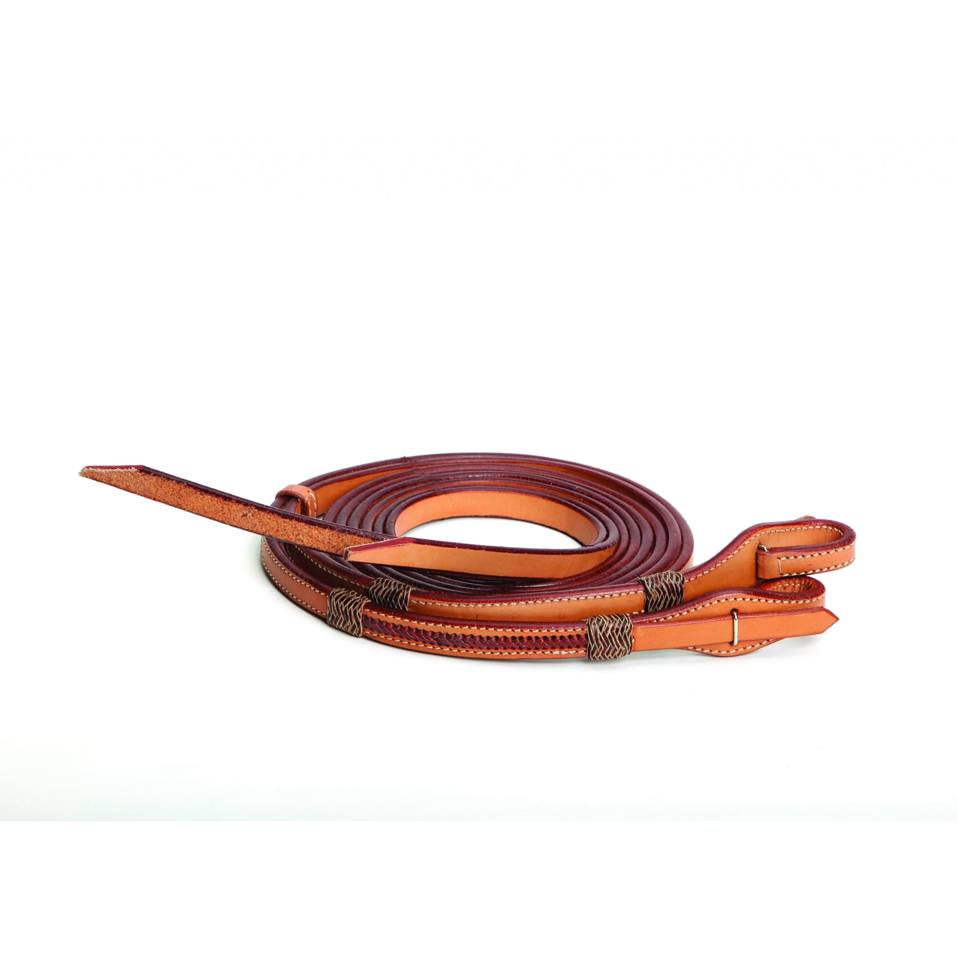 Colorado Saddlery Braided Rawhide Overlay Split Reins