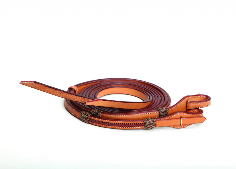 Colorado Saddlery Braided Rawhide Overlay Split Reins