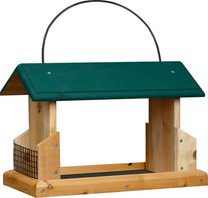 1000 West Cedar Open Feeder with Suet Holder Green
