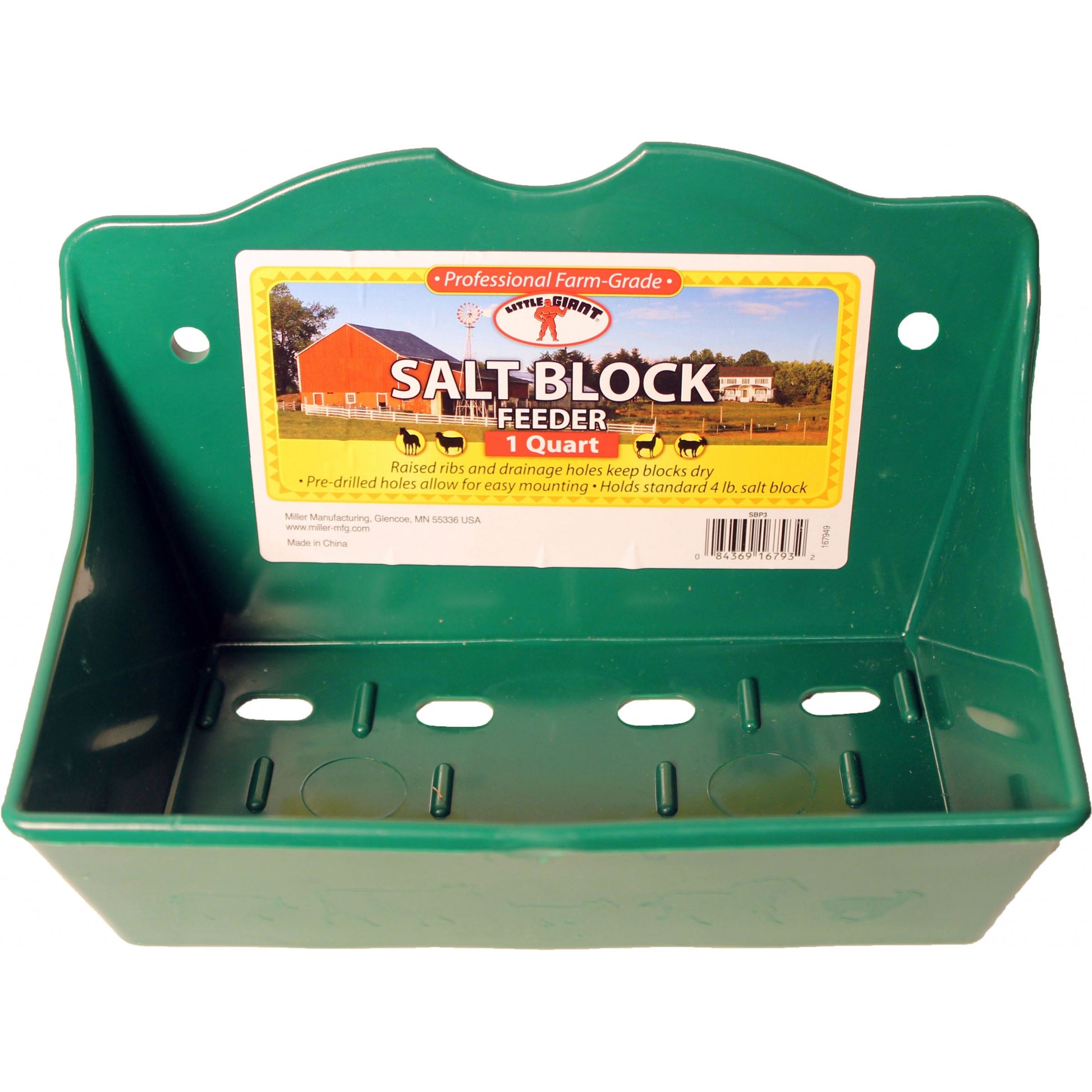 Miller Mfg Flat Poly Salt Brick Holder Green