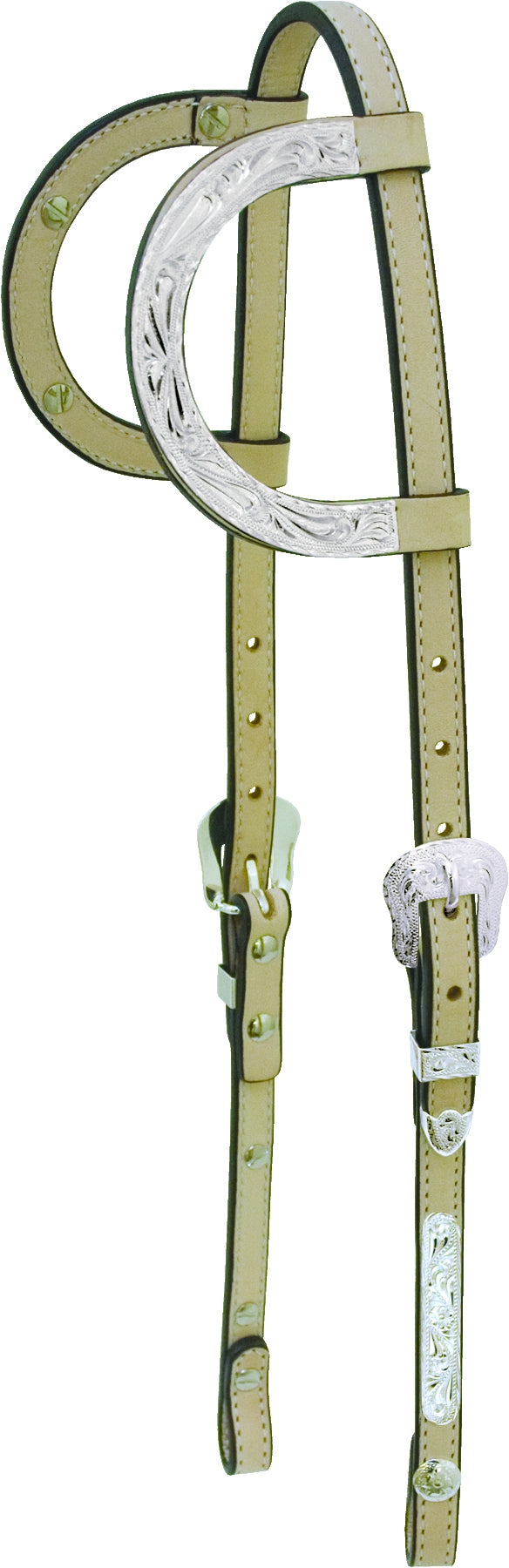Tex Tan Silver Bars Double Ear Show Headstall Brn