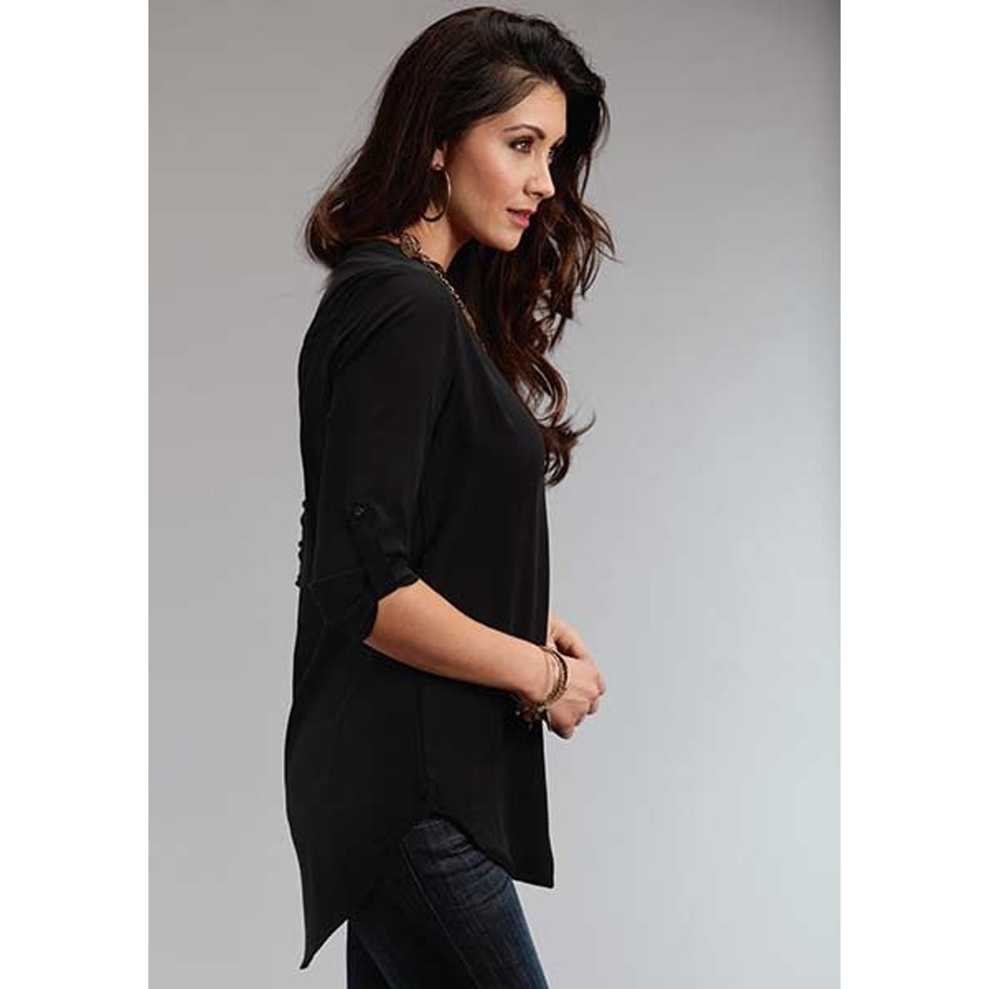 Stetson Ladies Fall II Poly Crepe V Neck Long Sleeve Blouse