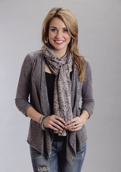 Stetson Ladies Jersey Animal Scarf Brn
