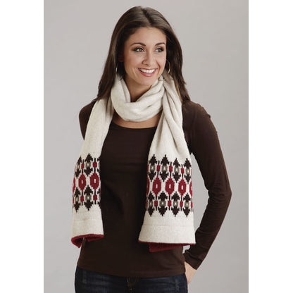 Stetson Ladies Fall III Intarsia Pattern Wool Scarf