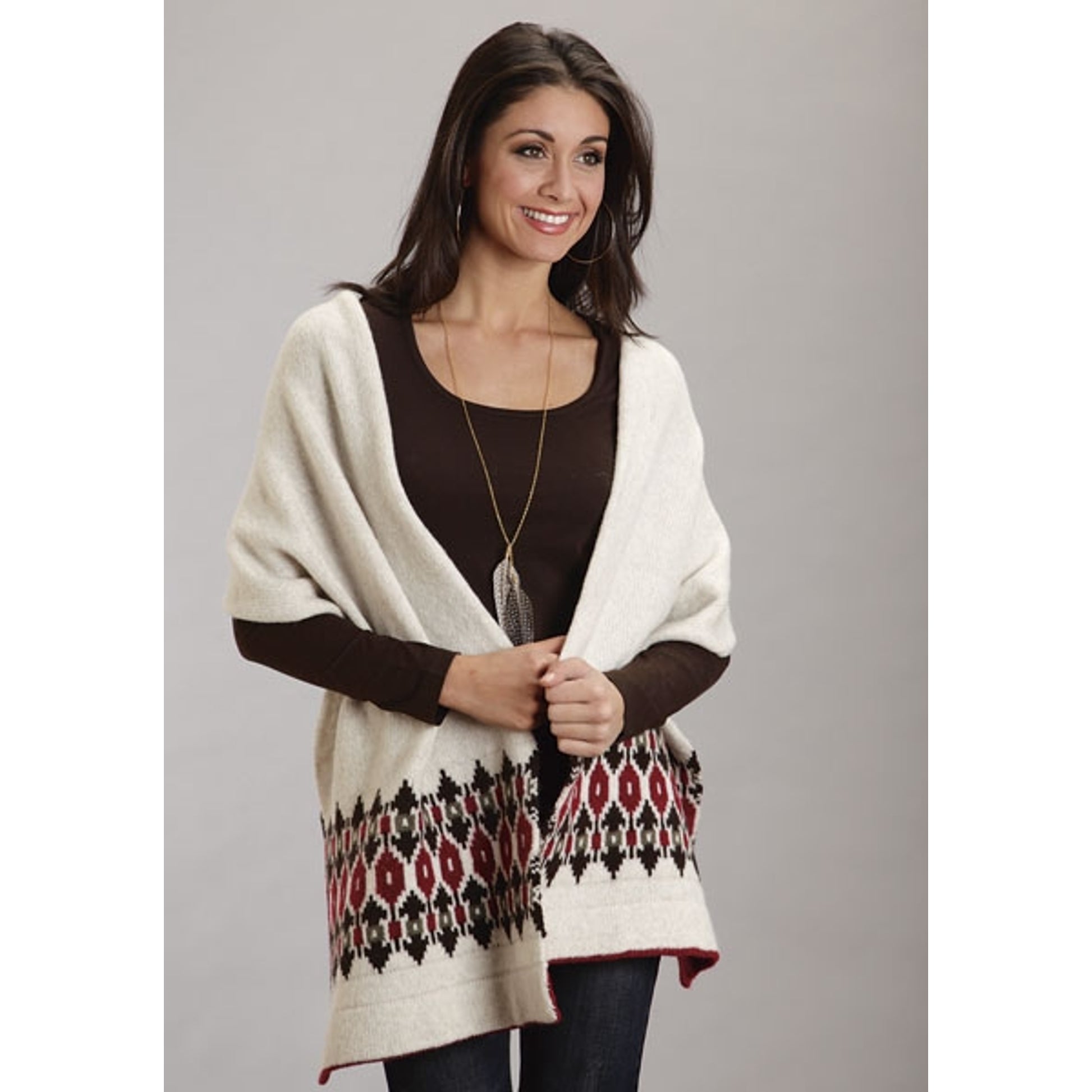 Stetson Ladies Fall III Intarsia Pattern Wool Scarf