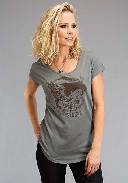 Stetson Ladies Lady And Horse Stetson Screen Print T-Shirt