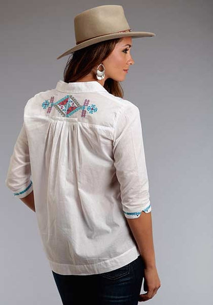 Stetson Ladies Summer I Voile Long Sleeve Peasant Blouse