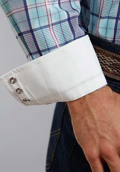 Stetson Mens Spring IV Streetlight Plaid Long Sleeve Snap Shirt