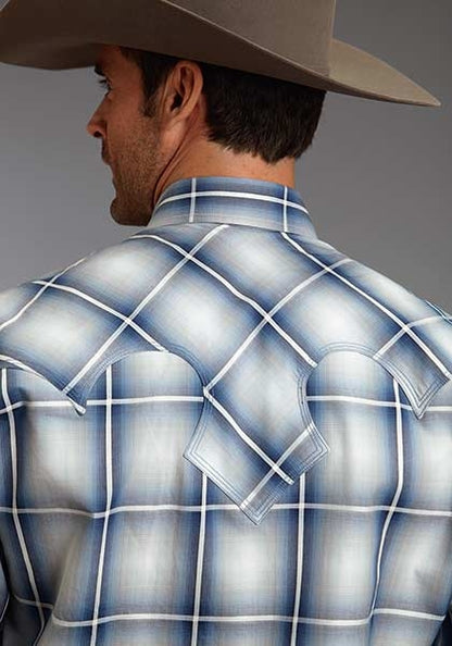 Stetson Mens Winter III Crystal Ombre Long Sleeve Snap Shirt