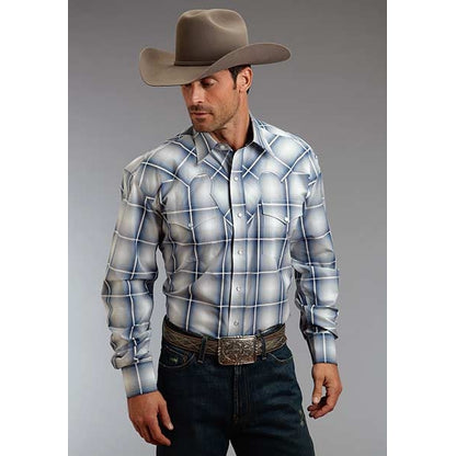 Stetson Mens Winter III Crystal Ombre Long Sleeve Snap Shirt
