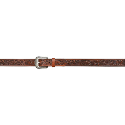3D Men's 1 1/2" Floral Tool Western Fashion Belt - Medium Brown