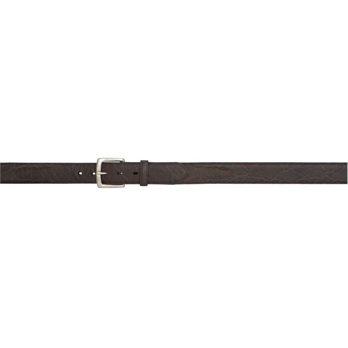 3D Men's 1 1/2" Elephant Print Western Dress Belt - Dark Brown