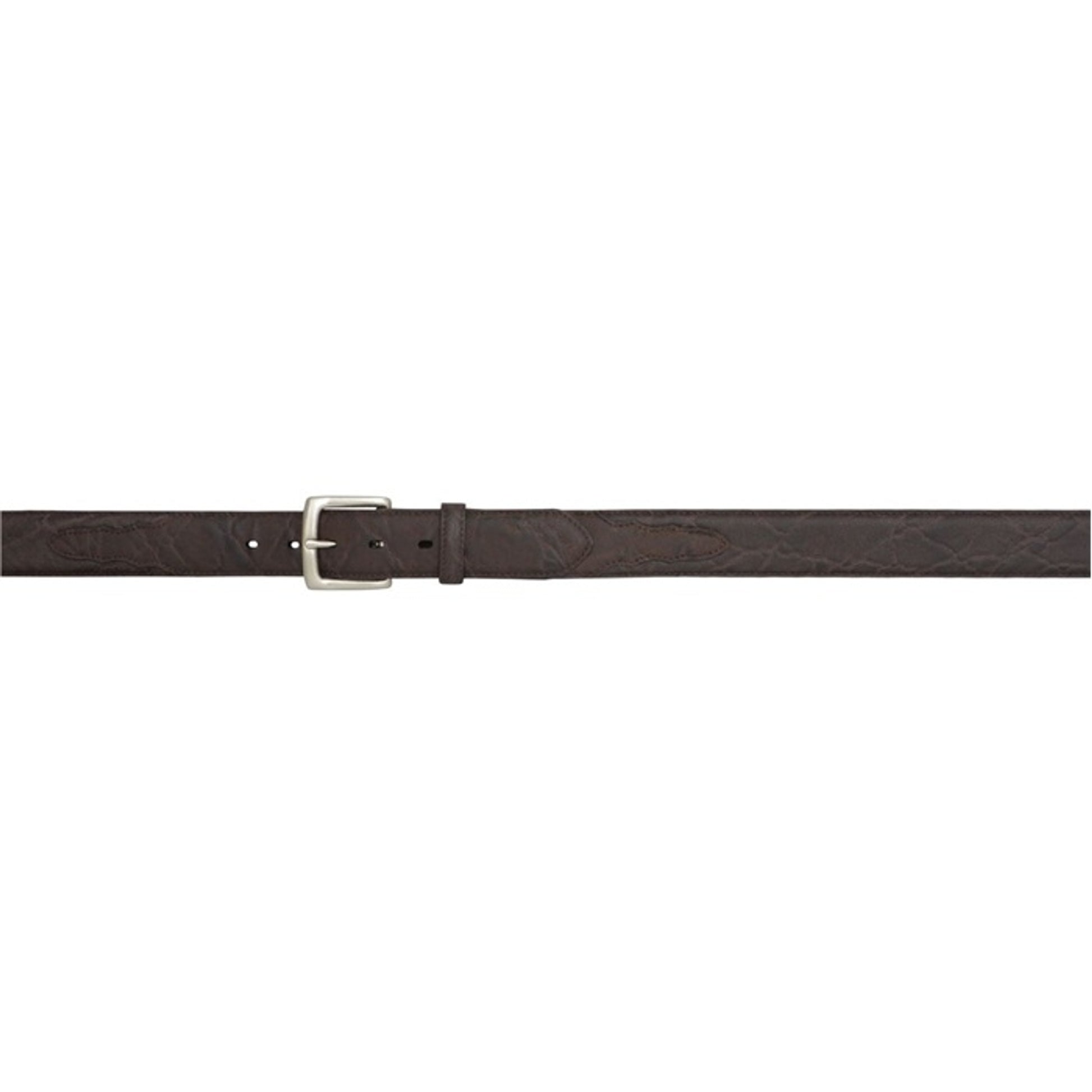 3D Men's 1 1/2" Elephant Print Western Dress Belt - Dark Brown