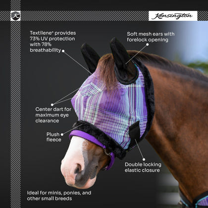Kensington Pony Signature Fly Mask with Plush Fleece