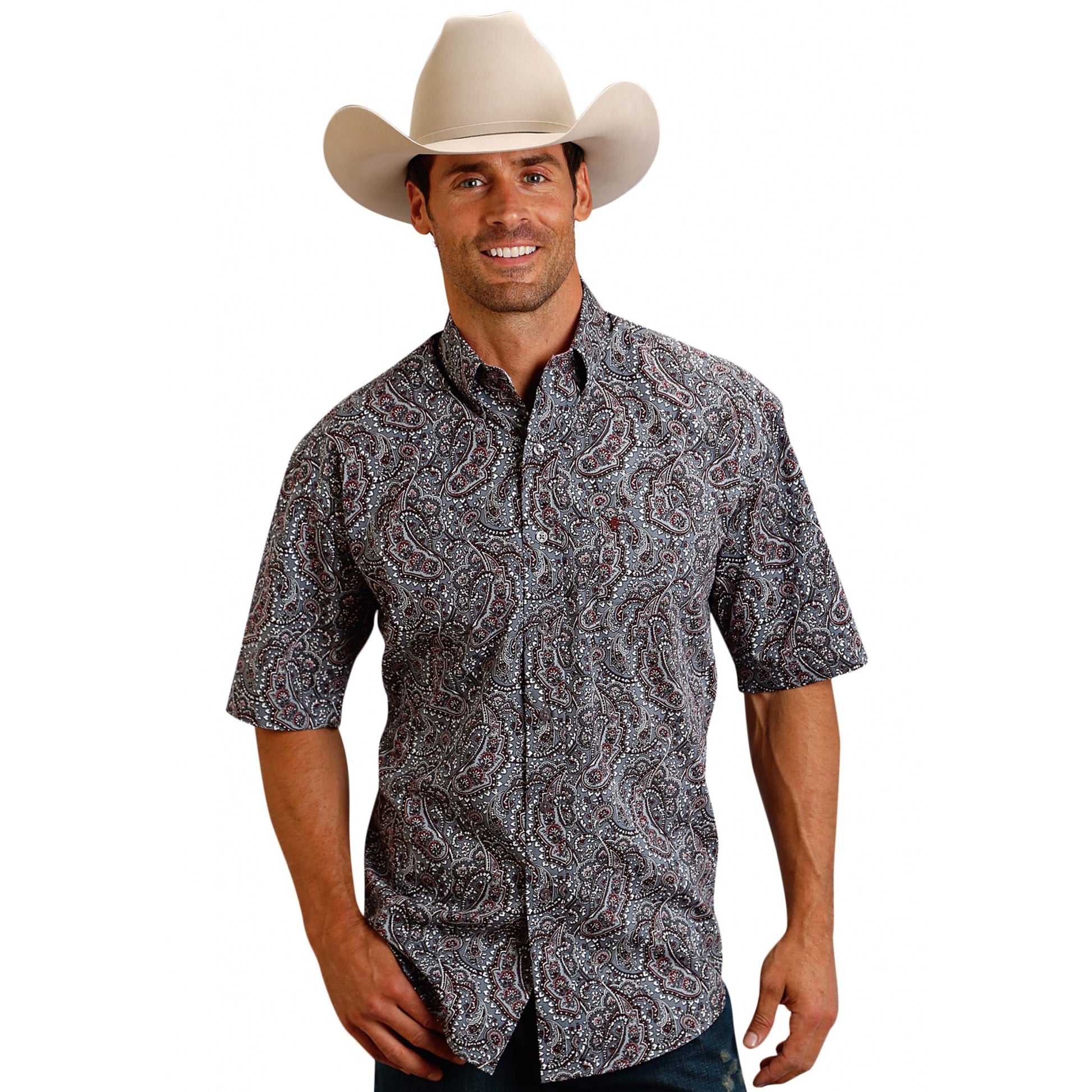 Stetson Men's 0990 Siren Paisley Short Sleeve Shirt