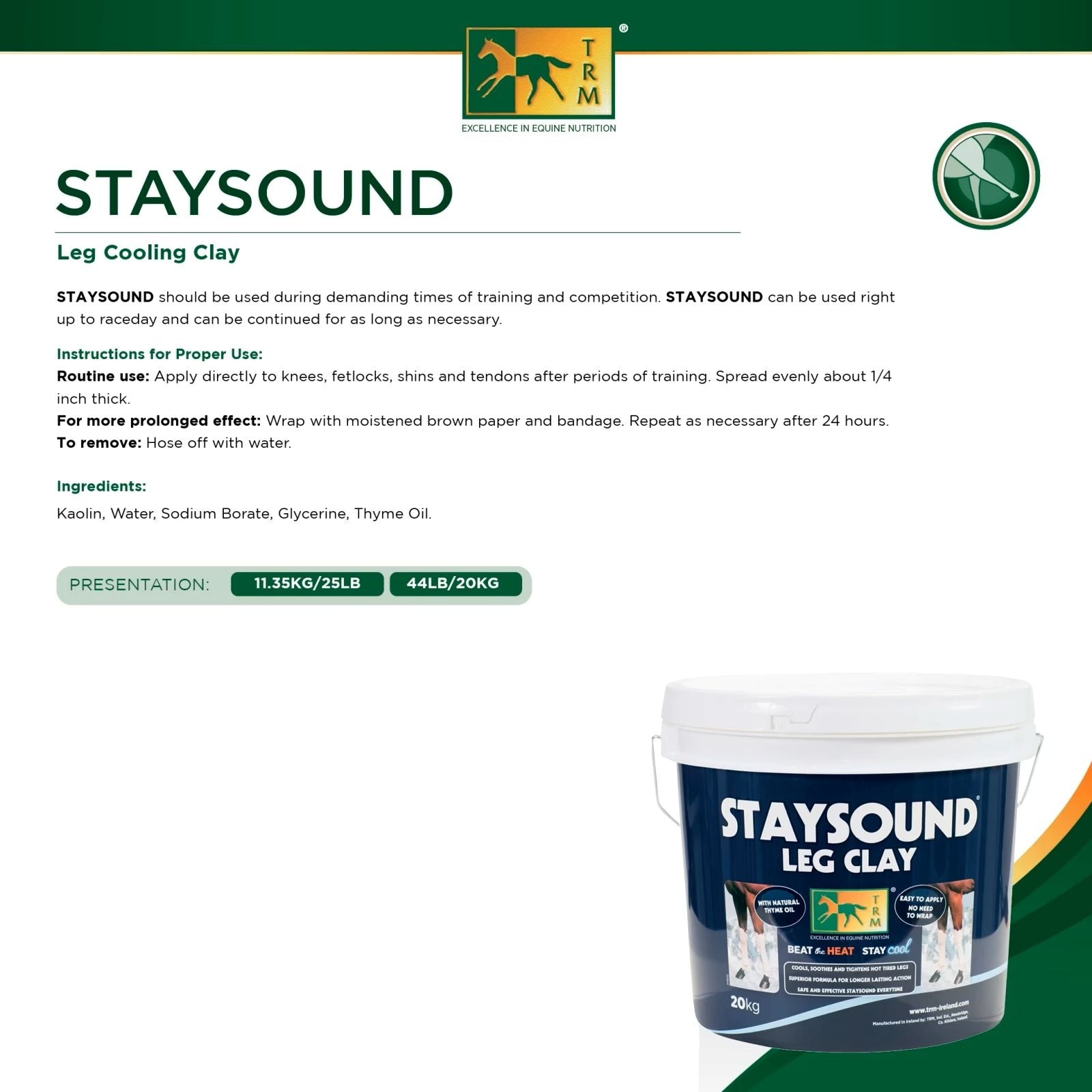 Trm Staysound 25Lbs 11.35Kg 11.35 DB/WH