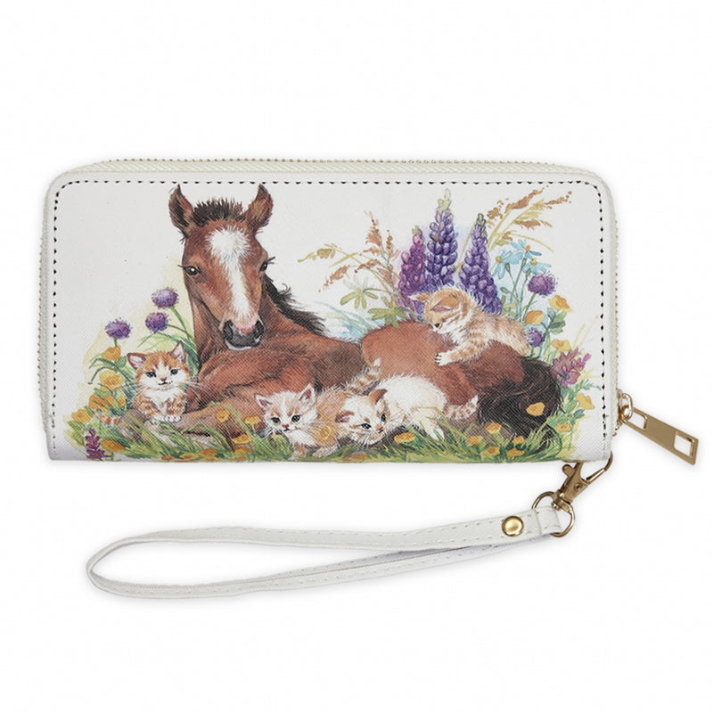Foal with Kittens Clutch Wallet