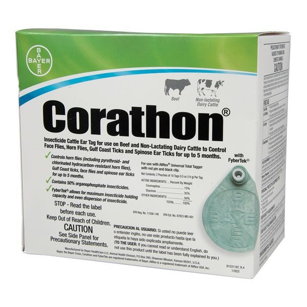 Corathon Insecticide Cattle Ear Tags 20 Count Box