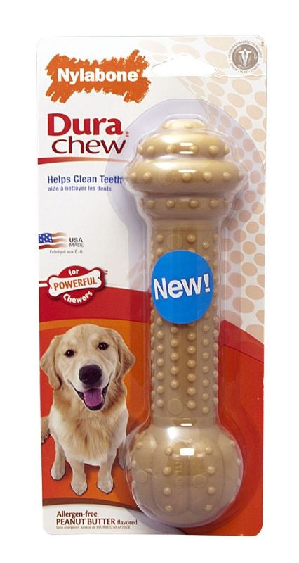 DuraChew Barbell Peanut Butter Dog Toy
