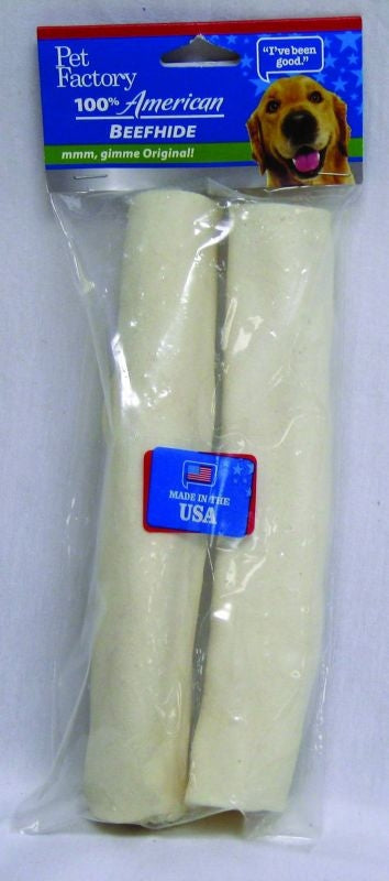 Pet Factory 8 Inch Retrieve Roll Dog Rawhide