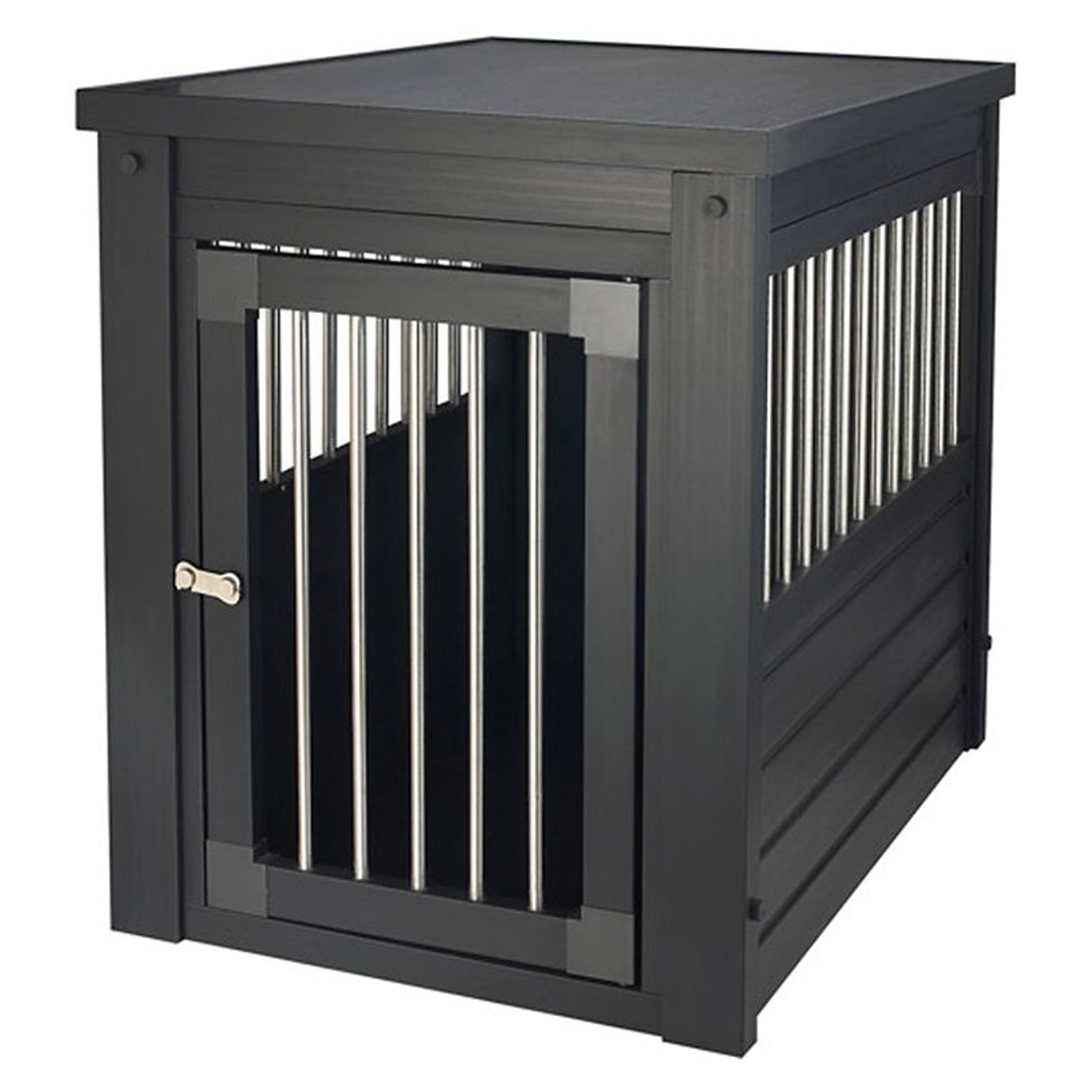 New Age Pet Espresso Dog Crate with Metal Spindles