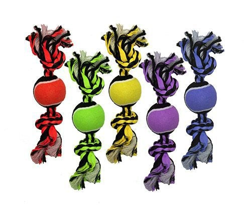 Nuts for Knots Rope with Tennis Ball Dog Toy