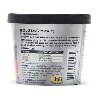 Nutri-Vet Hairball Formula Soft Chew Cat Treat