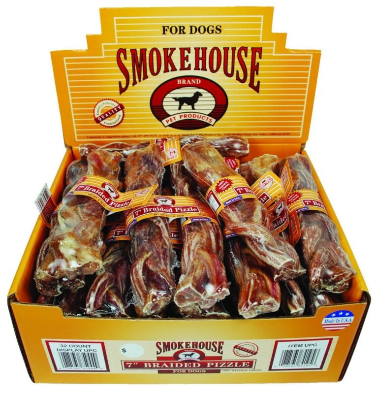 Smokehouse Single Braided Pizzle Dog Treat