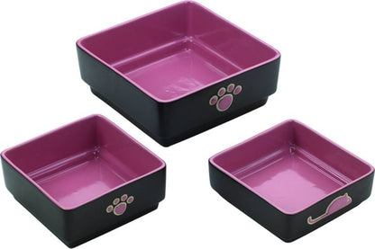SPOT Four Square Stoneware Dog Dish
