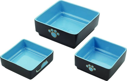SPOT Four Square Stoneware Dog Dish