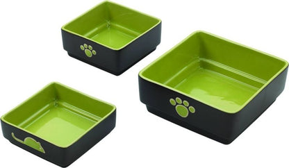 SPOT Four Square Stoneware Dog Dish