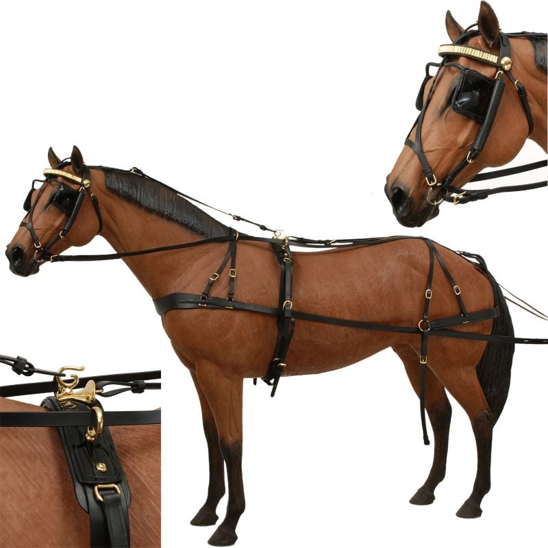 Tough1 Leather Pleasure Driving Harness