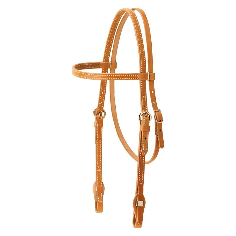 QC Brow Band Headstall - SS Loop 5/8in Bk/Gry