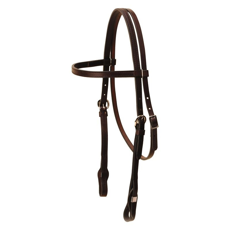 QC Brow Band Headstall - SS Loop 5/8in Bk/Gry