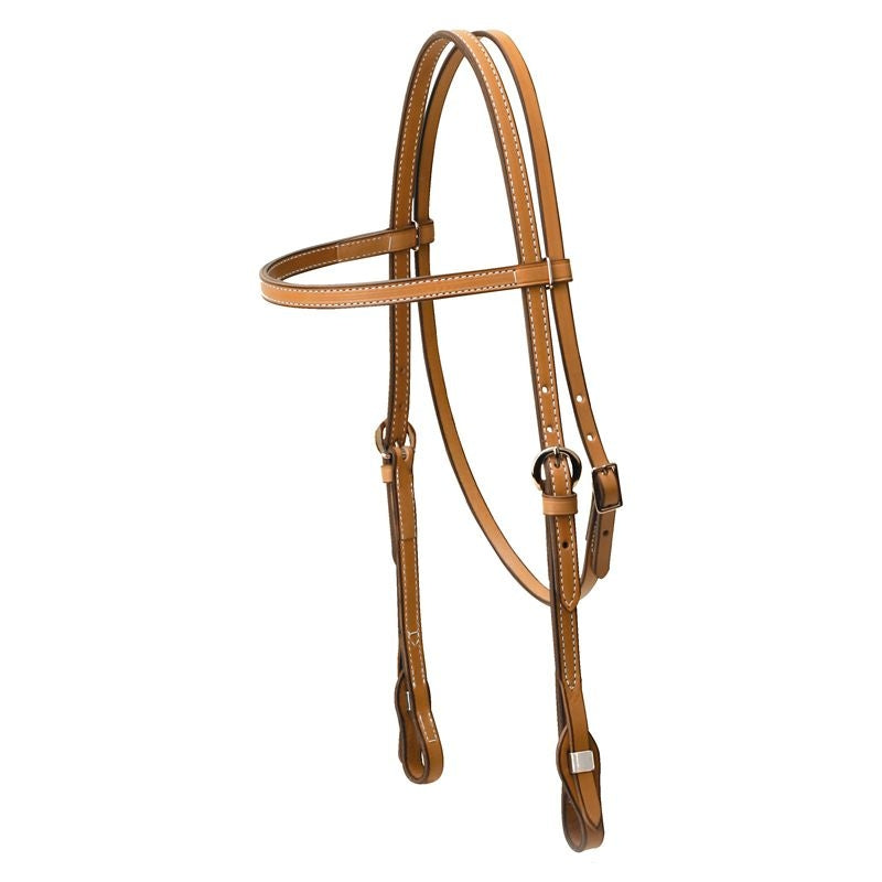 QC Brow Band Headstall - SS Loop 5/8in Bk/Gry