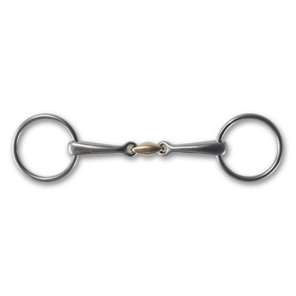 Stubben STEELtec Double Jointed Loose Ring Snaffle Bit