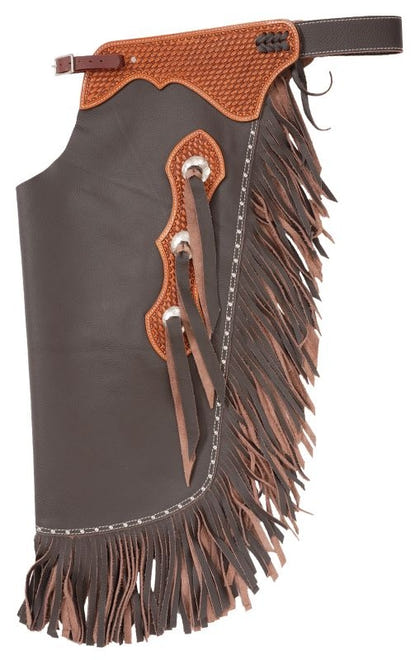 Tough1 Leather Basket Tooled Cowboy Chinks