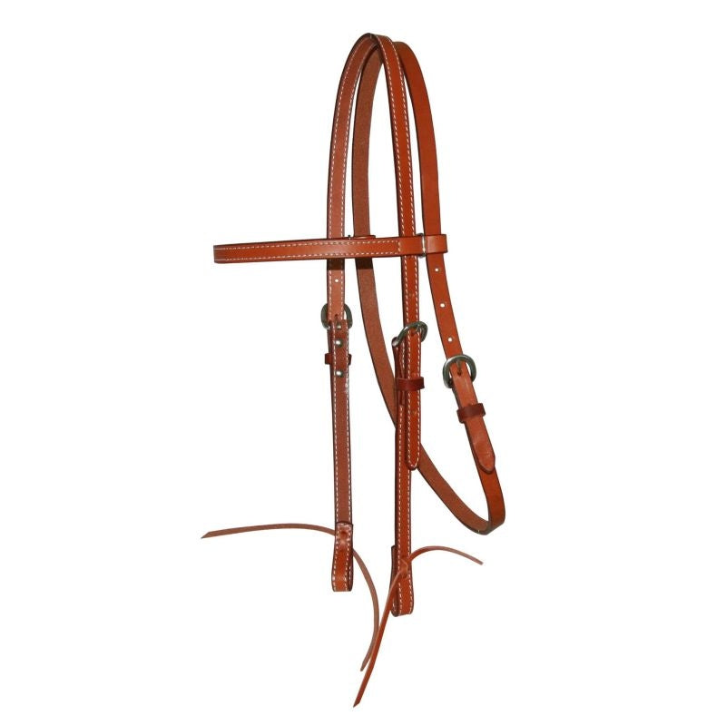 Western Leather Browband Headstall with Tie End