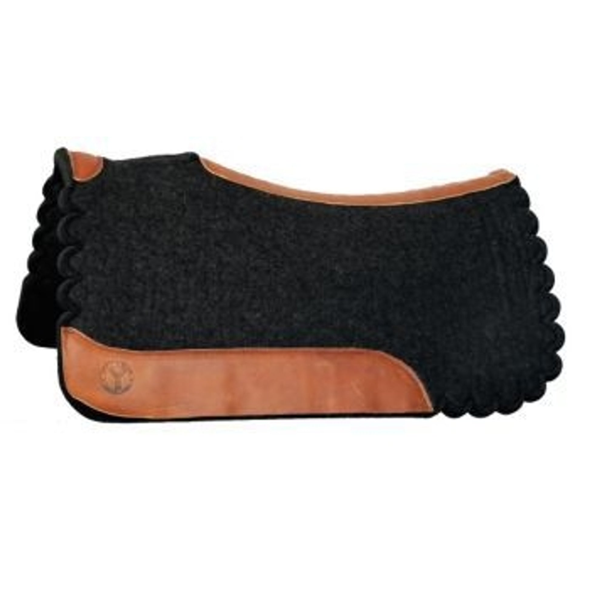 Circle Y Scallop Gray Wool Felt Pad